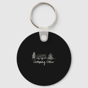 Retro camping crew matching family hiking mountain key ring