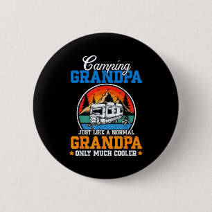 Retro camping grandpa camper rv happy father's day 6 cm round badge
