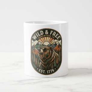 Retro Camping Hiking Outdoor Nature Lover Design Large Coffee Mug