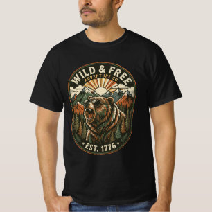 Retro Camping Hiking Outdoor Nature Lover Design T-Shirt