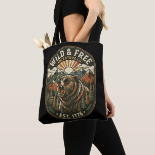 Retro Camping Hiking Outdoor Nature Lover Design Tote Bag
