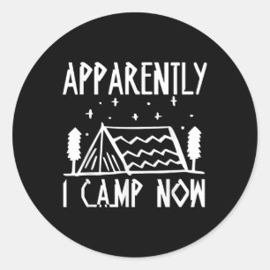 Retro Camping Outdoor Heartbeat Nature Camper Hiki Classic Round Sticker