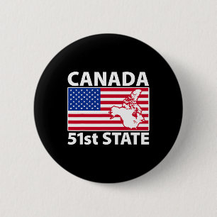 Retro Canada 51st State American Flag Trump 2025 M 6 Cm Round Badge