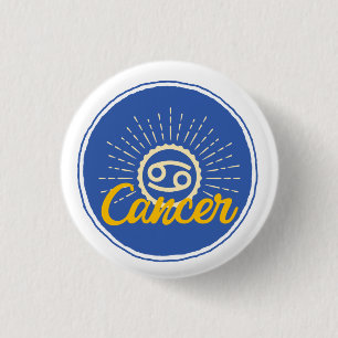 Retro Cancer Zodiac Sign 3 Cm Round Badge