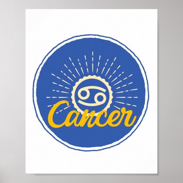 Retro Cancer Zodiac Sign Badge  Poster (Front)