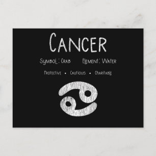 Retro Cancer Zodiac Sign Gift for Astrology Lover Postcard