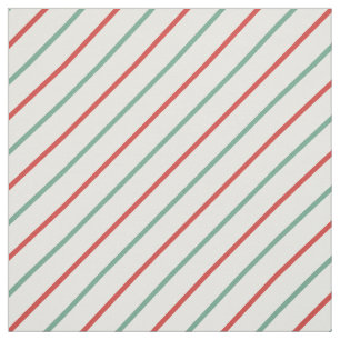 Retro Candy Cane Christmas Stripes Red Green Fabric