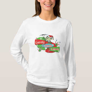 Retro Candy Cane Lanes Bowling Elf T-Shirt