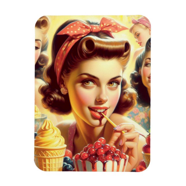 Retro Candy Girls Magnet (Vertical)