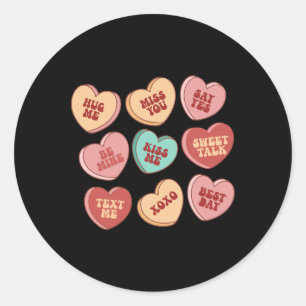 Retro Candy Heart Valentine Vibes Valentines Day G Classic Round Sticker