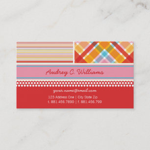 Retro Candy Pink Combo Pattern Custom Profile Card