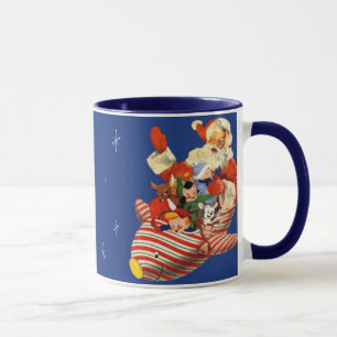 Retro Candy Rocket Santa Drinking Mug