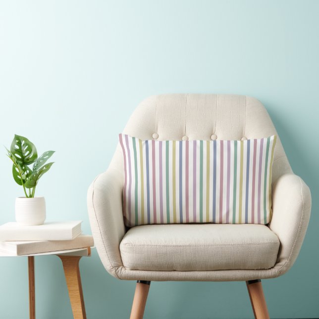 Retro Candy Stripes  Lumbar Cushion (Chair)