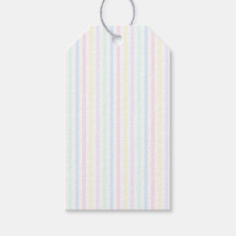 Retro Candy Stripes Pastel Multicolor Gift Tags