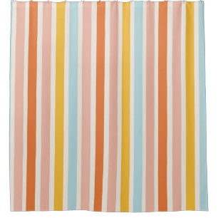 Retro Candy Stripes Shower Curtain