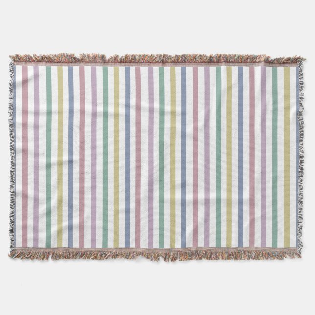 Retro Candy Stripes Throw Blanket (Front)
