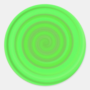 Retro Candy Swirl in Lime Green Classic Round Sticker