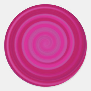 Retro Candy Swirl in Plum Classic Round Sticker