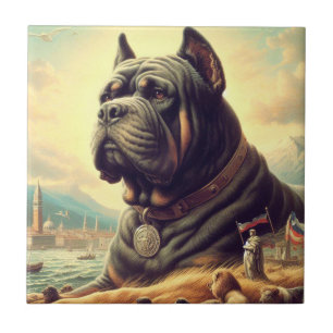 Retro Cane Corso Painting Ceramic Tile