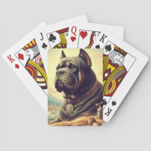 Retro Cane Corso Painting Playing Cards