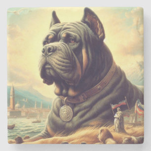 Retro Cane Corso Painting Stone Coaster