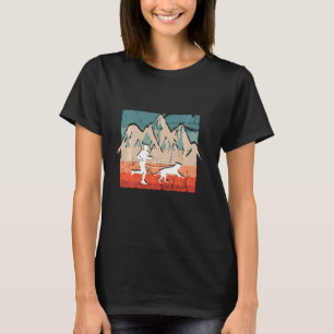 Retro Canicross Cross Country Running With Dog T-Shirt
