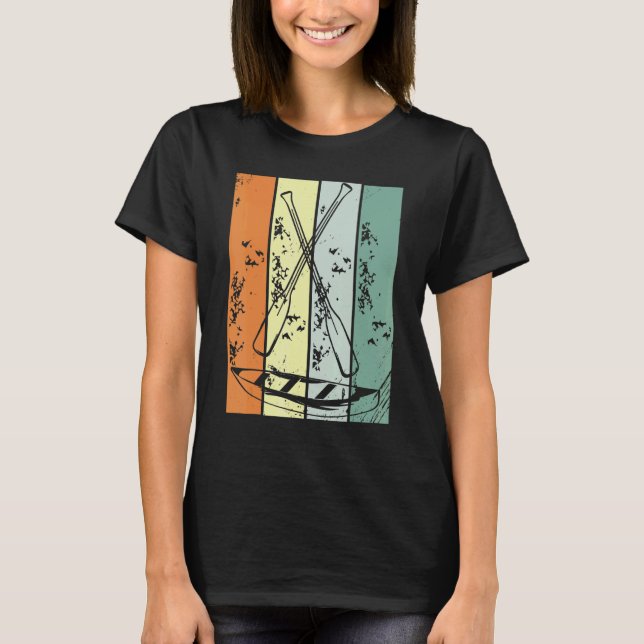 Retro Canoeing Paddle Paddling Canoeist Kayak Kaya T-Shirt (Front)