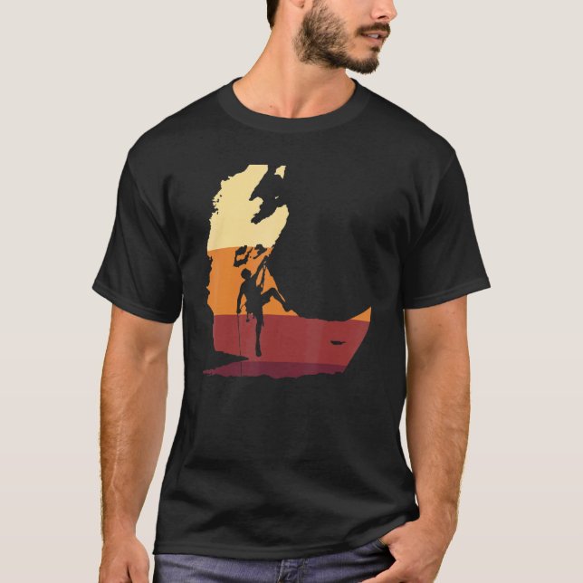 Retro Canyoning Climber Climbing Canyon Tour Canyo T-Shirt (Front)