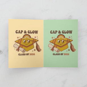 Retro Cap & Glow Class of 2026 Graduation Announcement