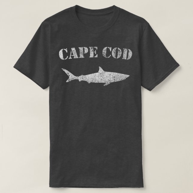 Retro Cape Cod Massachusetts Shark  T-Shirt (Design Front)