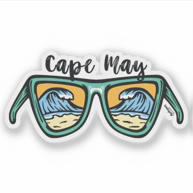 Retro Cape May both sides artwork. (Front)