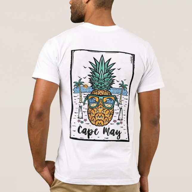 Retro Cape May both sides artwork. T-Shirt (Back)