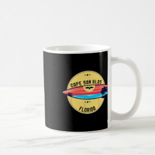 Retro Cape San Blas Florida Beach Surfing For Men Coffee Mug