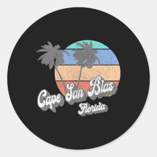 Retro Cape San Blas Florida Fl Vintage Beach Surf Classic Round Sticker