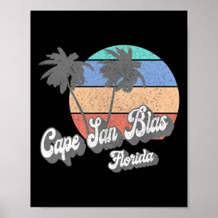 Retro Cape San Blas Florida Fl Vintage Beach Surf Poster