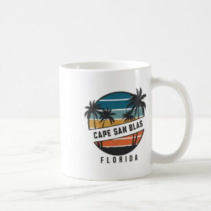 Retro Cape San Blas Florida Surfboard Surfing Coffee Mug
