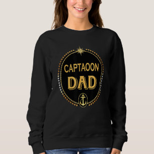 Retro Captoon Dad Pontoon Boat Captain Boating Sweatshirt