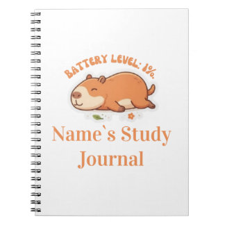 Retro Capybara Battery Level 1% Notebook