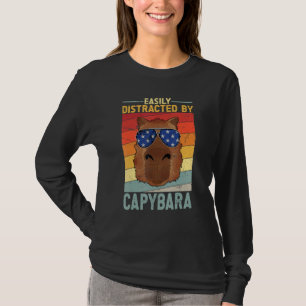 Retro Capybara For Men Women Kids Cavy Rodent Capy T-Shirt
