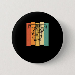 Retro Capybara Shuttle - Vintage Badminton Badminb 6 Cm Round Badge