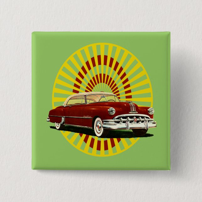Retro Car 15 Cm Square Badge (Front)