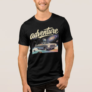 Retro Car Adventure Design Tri-Blend Shirt