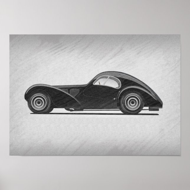 Retro Car Artwork Poster (Front)