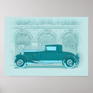 Retro Car Artwork Poster