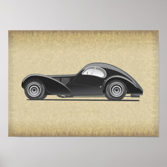 Retro Car Artwork Poster (Front)