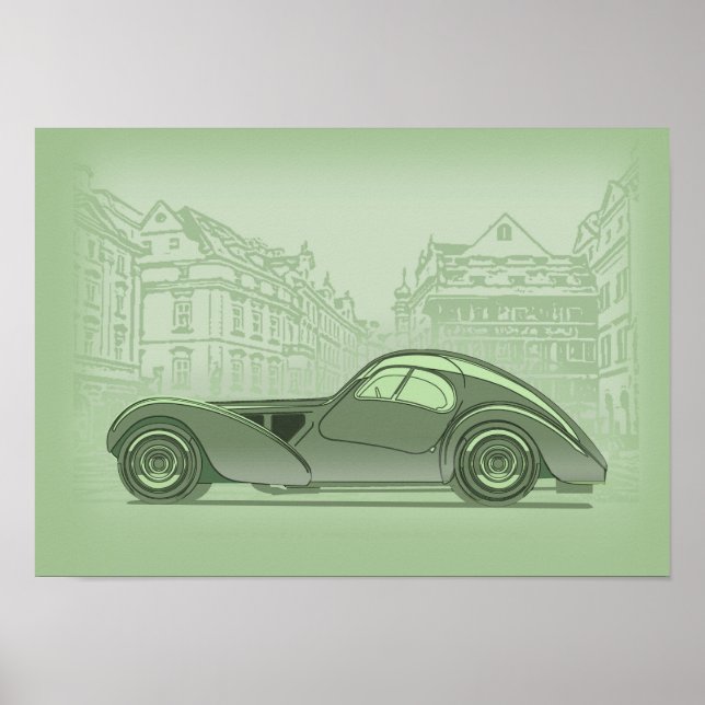 Retro Car Artwork Poster (Front)
