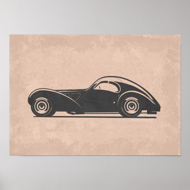 Retro Car Artwork Poster (Front)