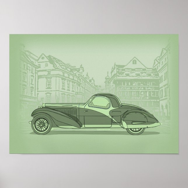 Retro Car Artwork Poster (Front)
