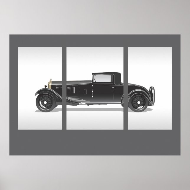 Retro Car Artwork Poster (Front)