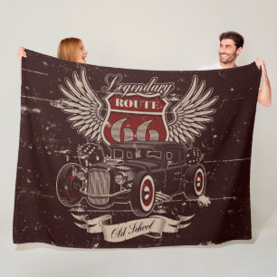 Retro Car Design Fleece Blanket